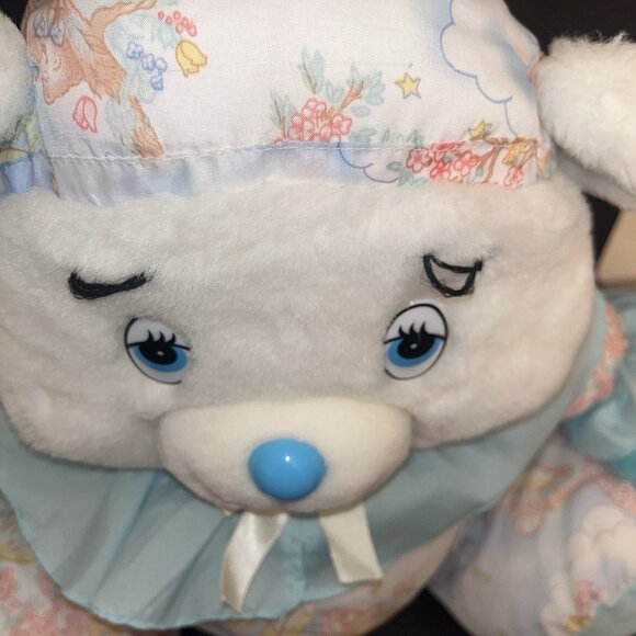 Plush Bear by Well Made 90s Sleepy Bear Nylon Parachute Material Puffy Vintage - Picture 13 of 15